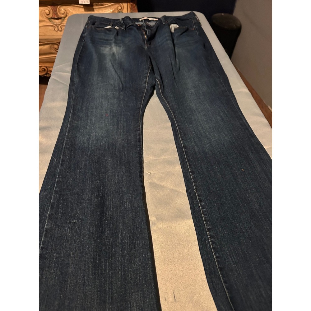 Levi Strauss Signature Womens Mid-Rise Bootcut Jeans Dark Wash Size 18